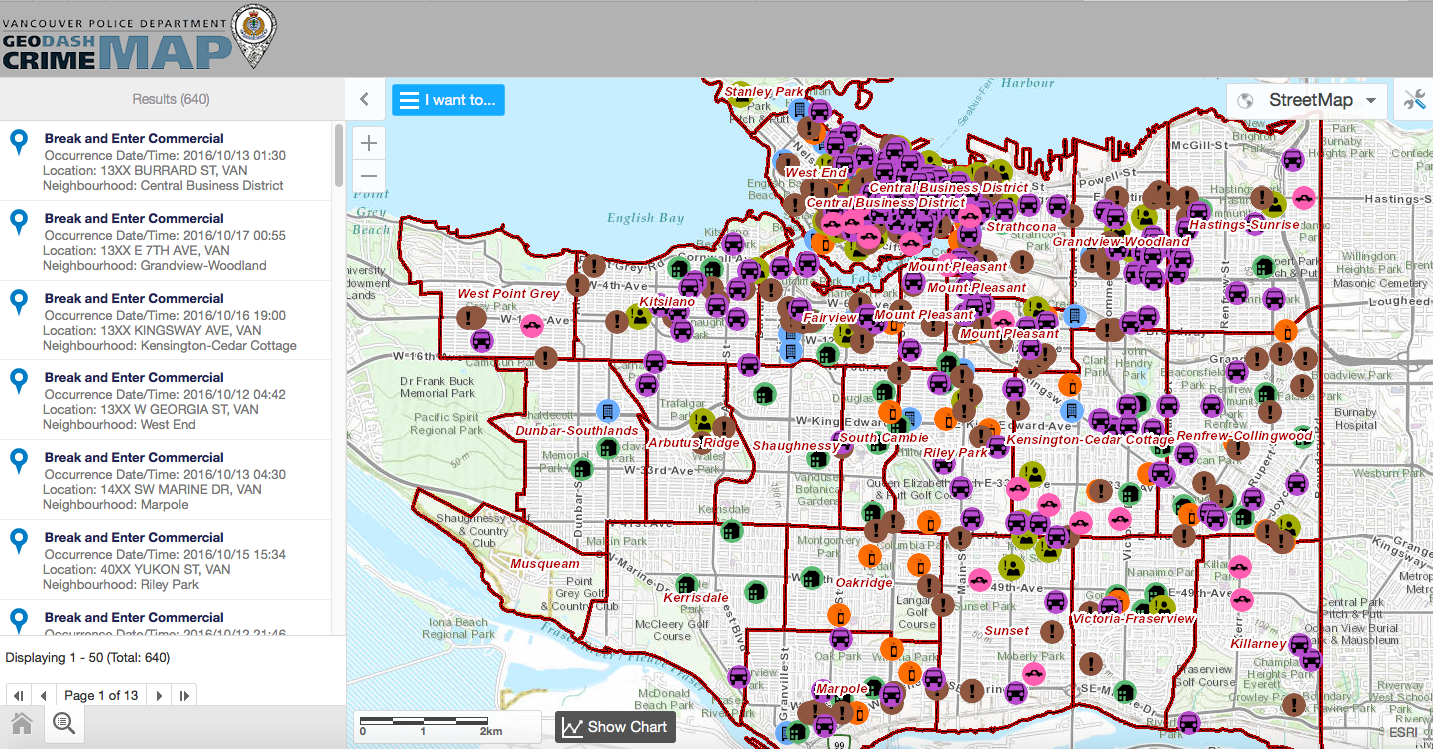 VPD GeoDASH crime map